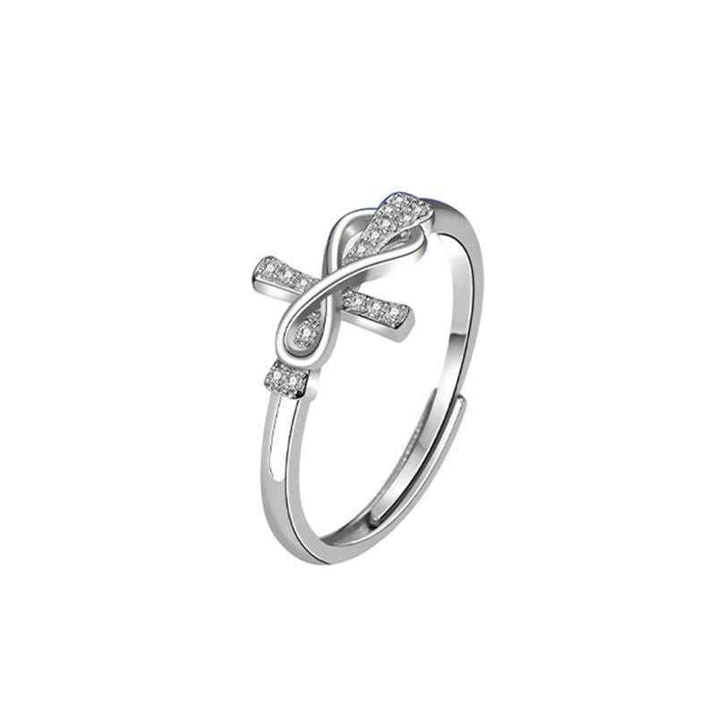 Wireless and Cross Zircon Ring