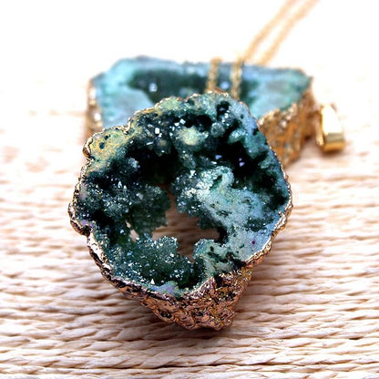 Natural Crystal Geode Pendant