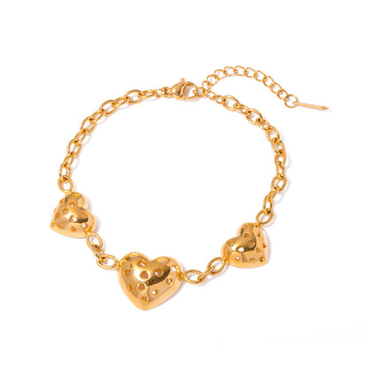 Heart Hollow Out Niche Design Sense Fashion Bracelet