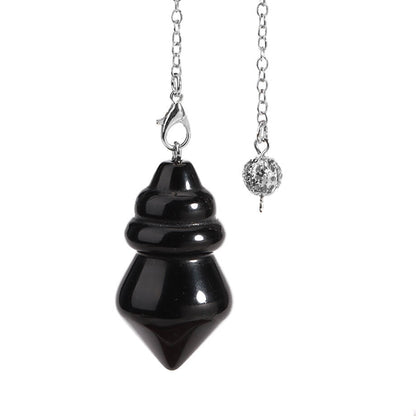 Crystal Stone Double Tower Round Pendant