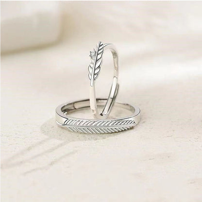 'Stay With You' Feather Couple Ring