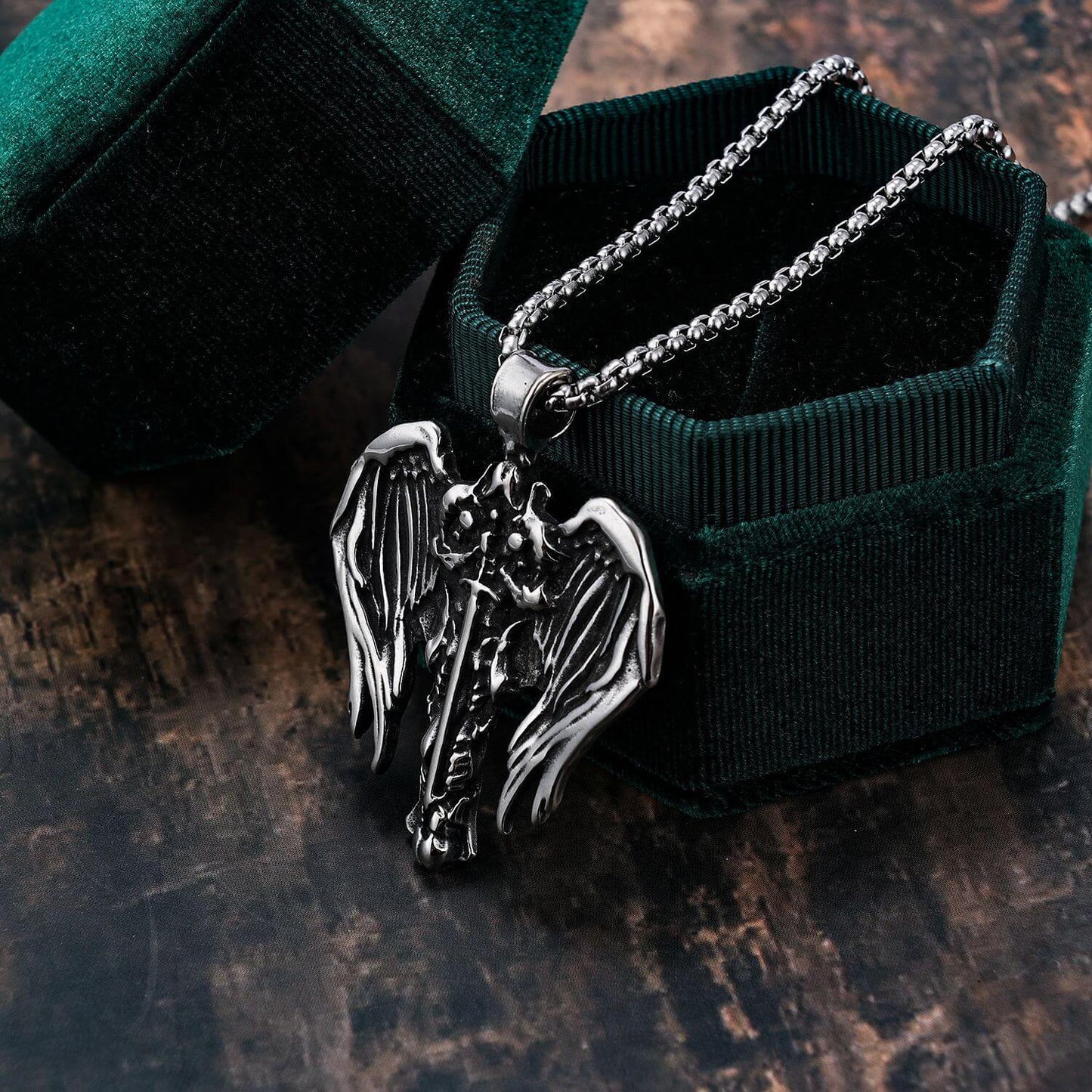 Big Wings Guardian Angel Stainless Steel Pendant