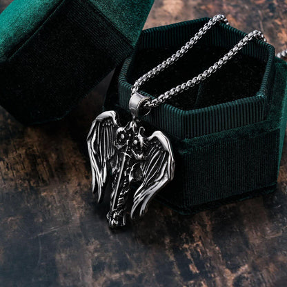 Big Wings Guardian Angel Stainless Steel Pendant