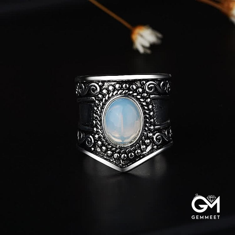 Bohemia Vintage Natural Moonstone Ring