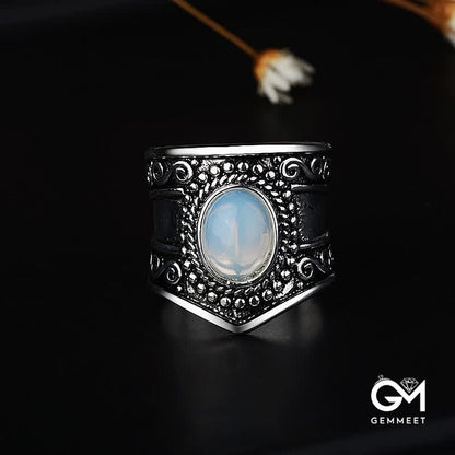 Bohemia Vintage Natural Moonstone Ring