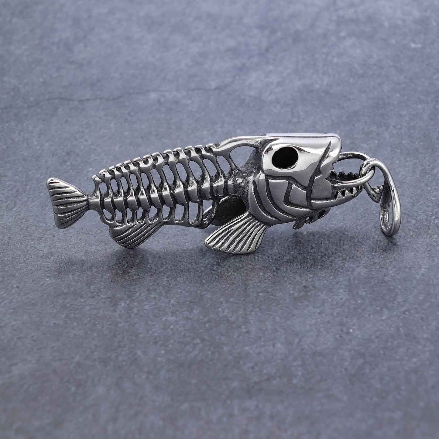 Giant Fish Skull Bone Stainless Steel Pendant