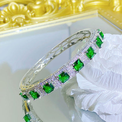 New Simulation Natural Emerald Bracelet Diamond Luxury Jewelry Bracelet