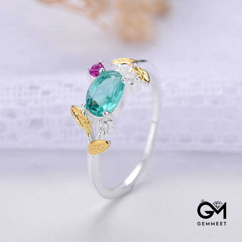 Aquamarine Zircon Tourmaline Ring