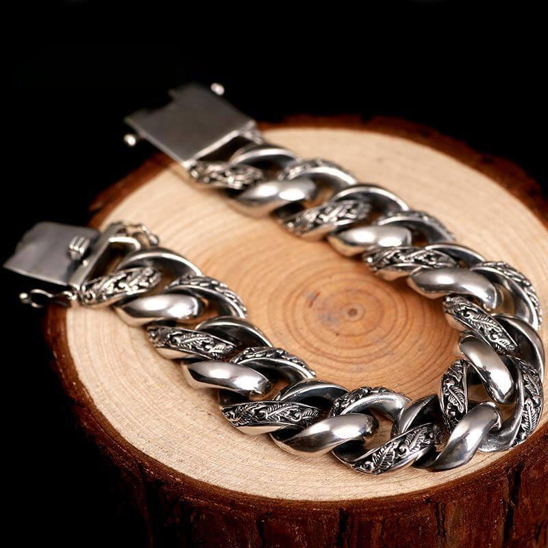 Men's Hippo Retro Rope Prong Link Bracelet