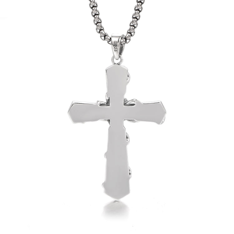 Sterling Silver Skull Flower Cross Necklace Pendants