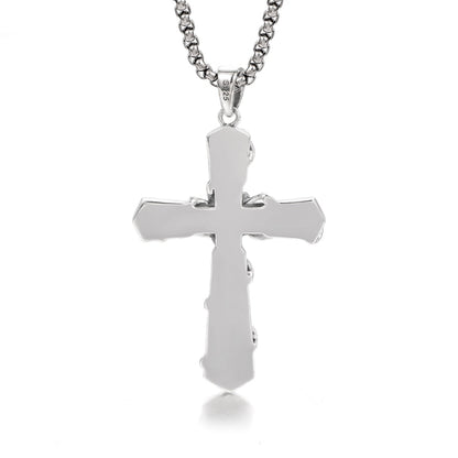 Sterling Silver Skull Flower Cross Necklace Pendants