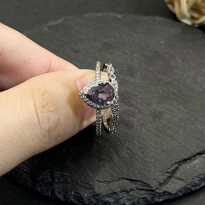 Amethyst Stacking Ring Set