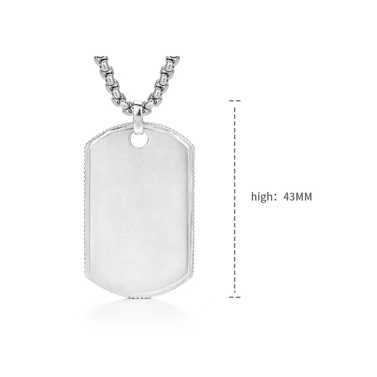 Simple Tag Sterling Silver Pendants Necklace