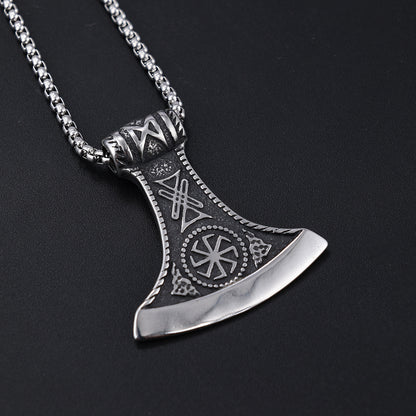 Retro Viking Mythology Axe Pendant Necklace