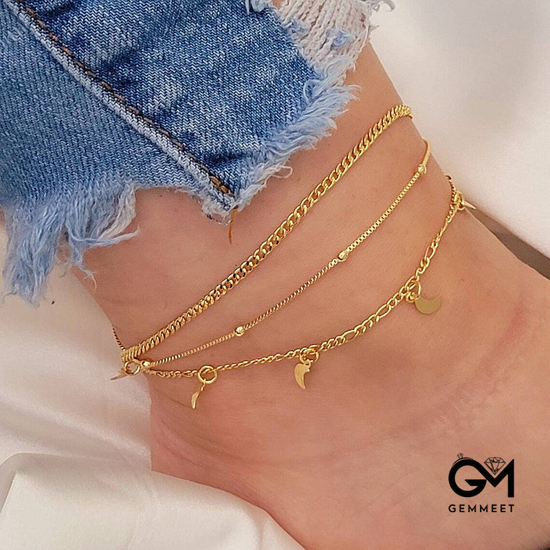 Bohemian Multilayer Metal Chain Anklet