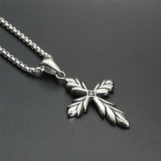 Hip Hop Retro Flower Cross Pendant