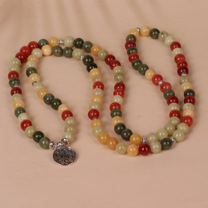 108 Beads Lotus Pendant Multi-layer Bracelet