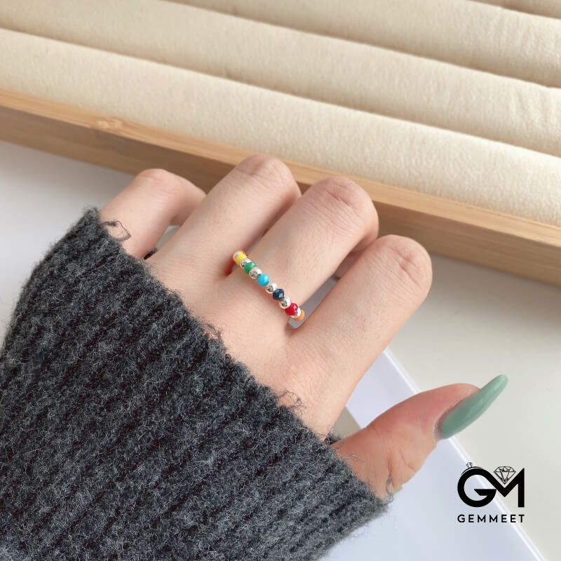 S925 Sterling Silver Rainbow Ring