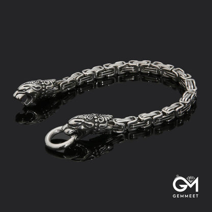 Leopard Head Faucet Stainless Steel Bracelet