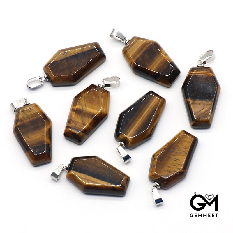 Tiger Eye Mini Coffin Board Fun Pendant