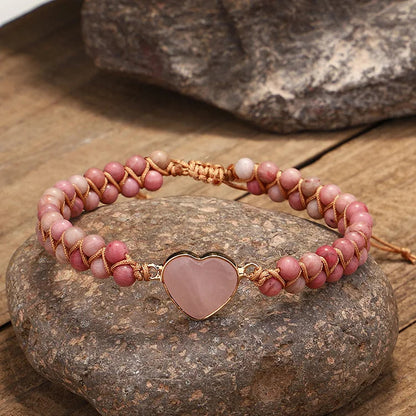 Strawberry Quartz Weave Bracelet