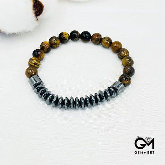 Tiger Eye Hematite Fashion Bracelet