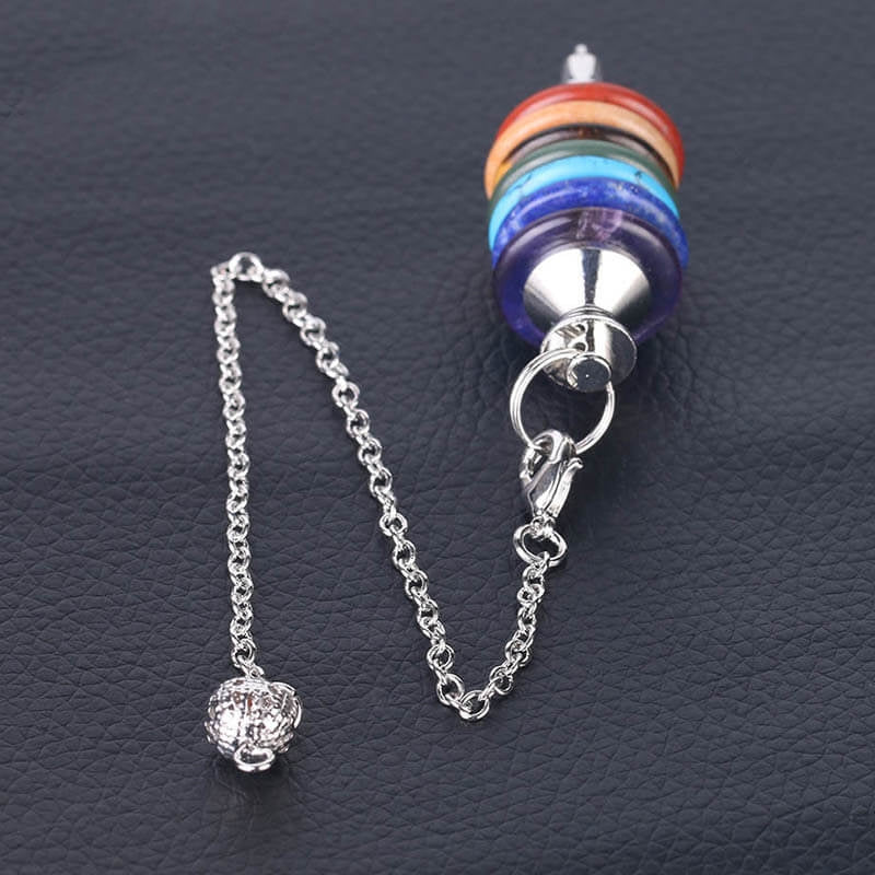 Seven Color Stone Tapered Pendant