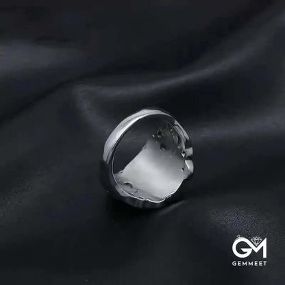 Rose Skull Titanium Steel Ring for Men