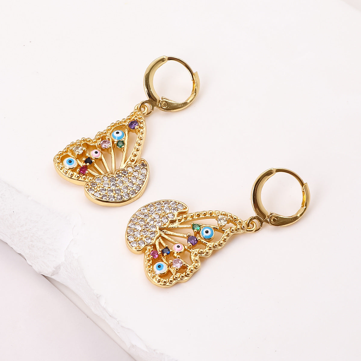 Women's Hollow Oil Dripping Butterfly Earrings