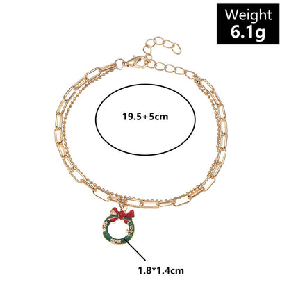 Christmas Simple Chain Pendant Christmas Bracelet