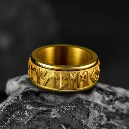 Release Stress 3D Viking Rune Turnable Ring