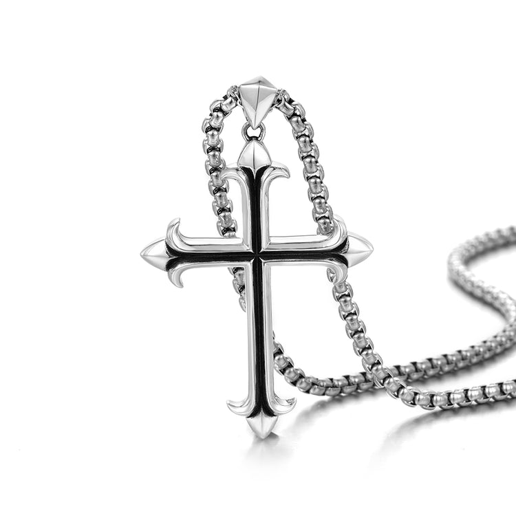 Sterling Silver Arrow Cross Pendants Necklace