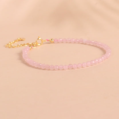 Pink Crystal Peach Blossom Transfer Bead Bracelet