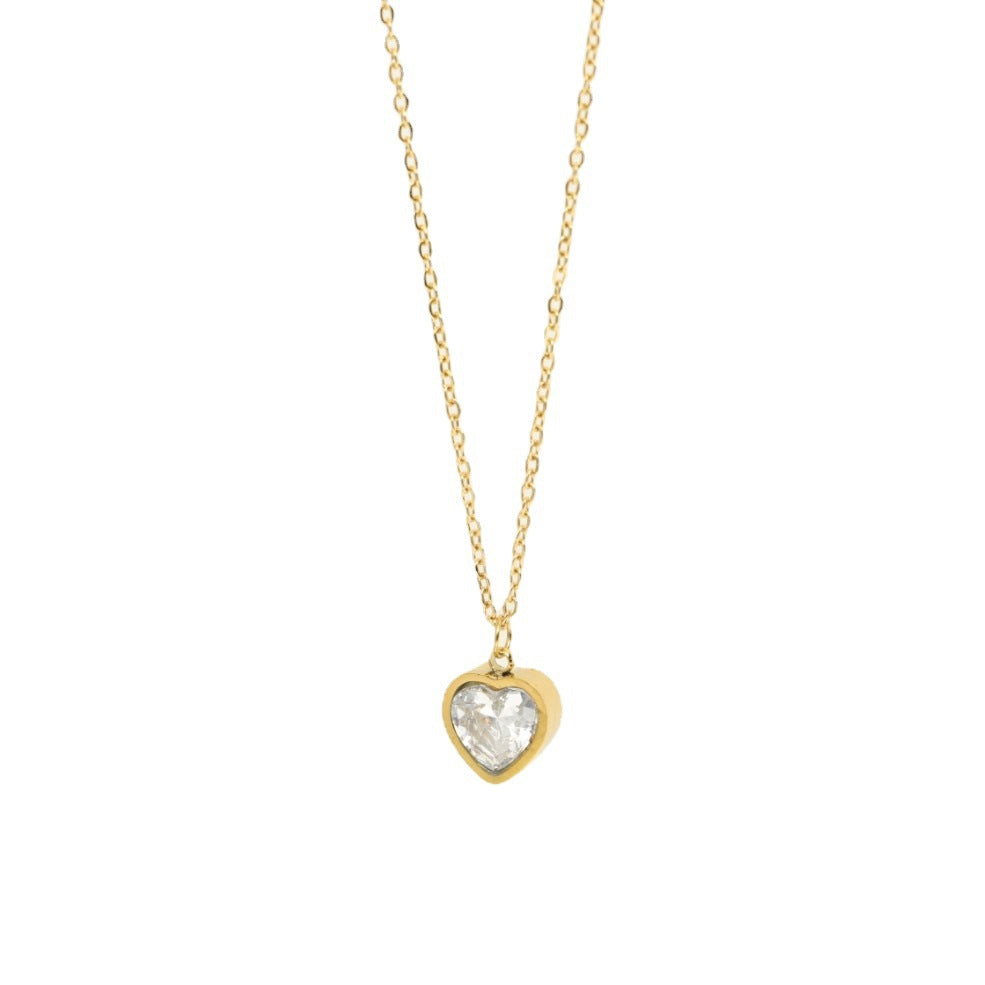 Golden Halo Heart Shape Pendant Necklace