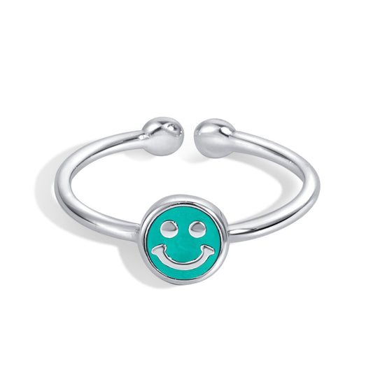 S925 sterling Silver Dripping Smiley Ring