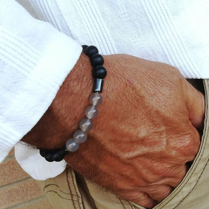 Mens Stacking Gemstone Set Bracelet