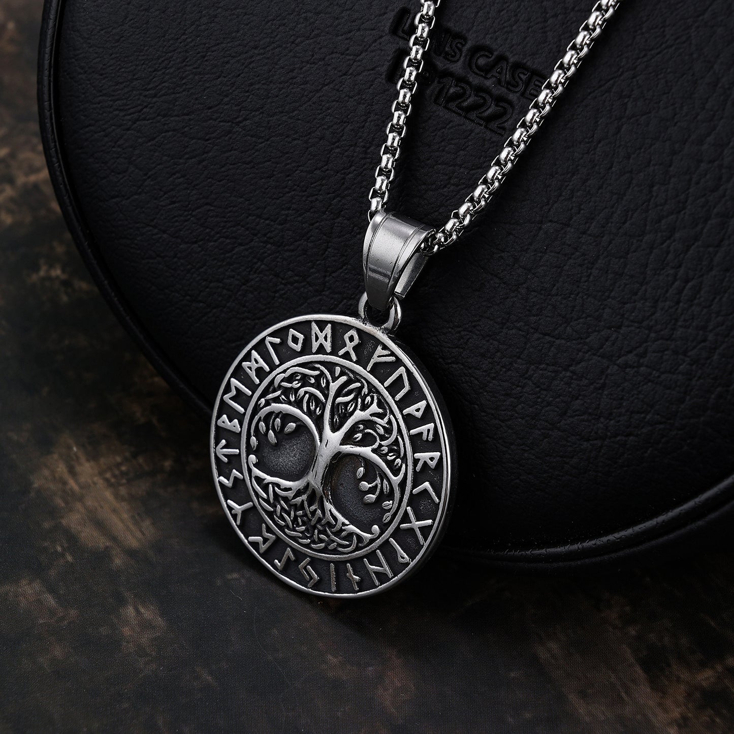 Viking Rune Tree Of Life Stainless Steel Pendant Necklace