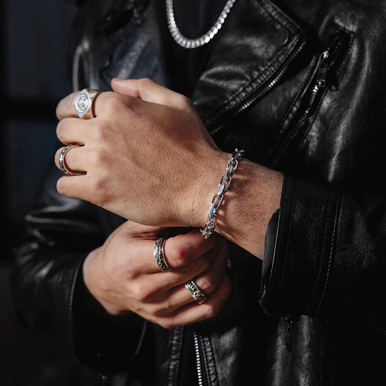 Hip Hop Light Luxury Sterling Silver Bracelets