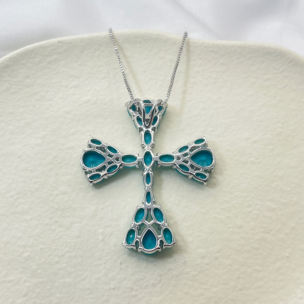 Inlaid Turquoise Pendant Necklace