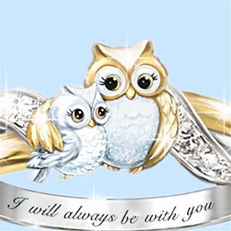 "I will always be with you" - Owl Mother and Daughter Necklace