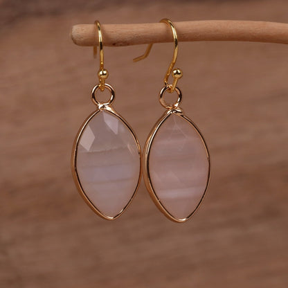 Moonstone Persian Agate Horse-eye Earrings