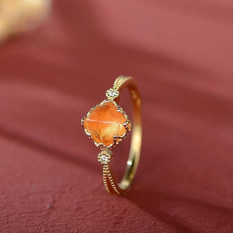 Sunstone Gold Plated Vintage Ring