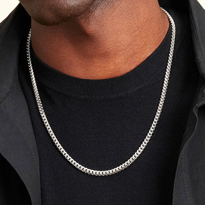 Sterling Silver High Street Hip Hop Cuban Chains-5MM