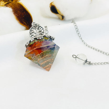 Crystal Geometric Tree of Life Pendant