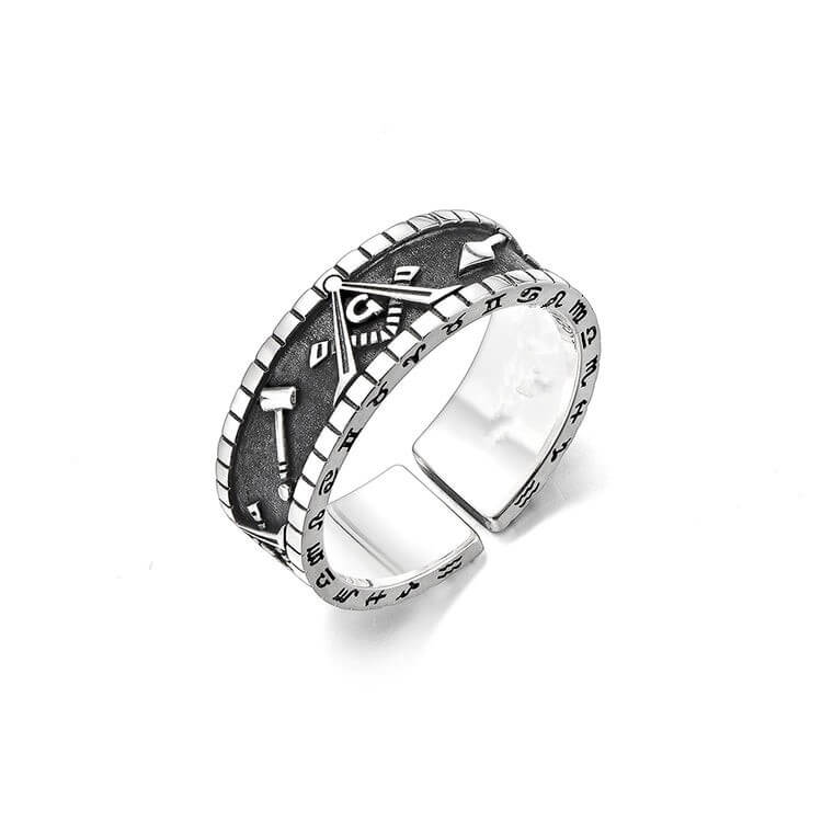 Fashion Men's Zodiac Totem Sterling Silver Rings