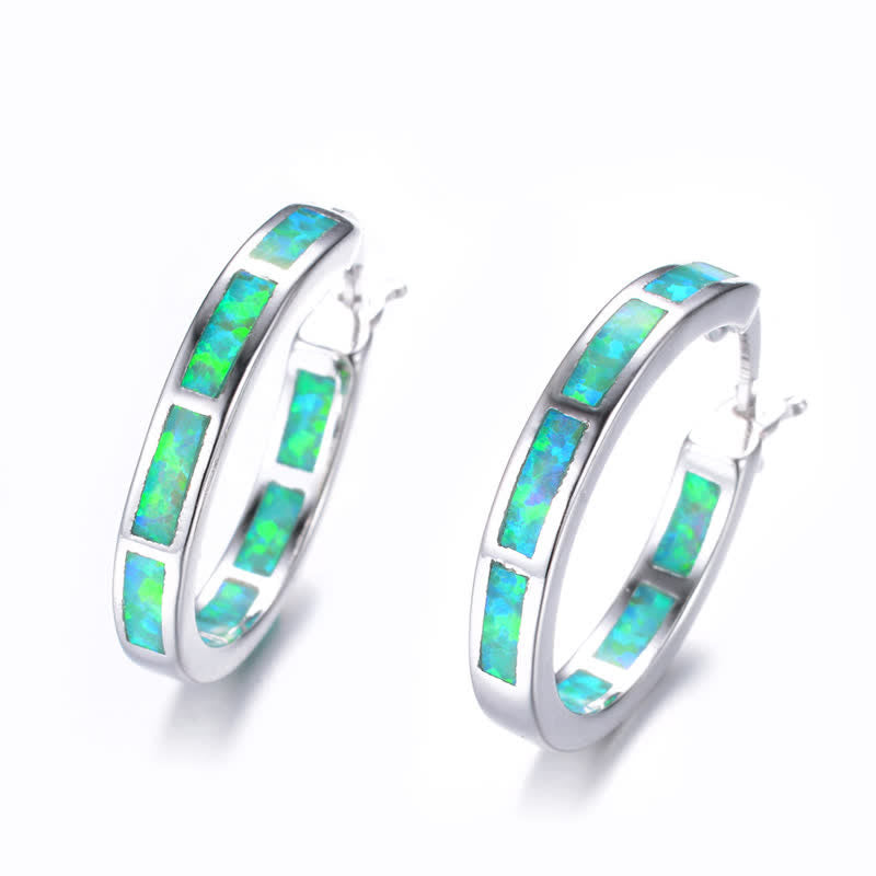 Creative Round Color Opal Earrings