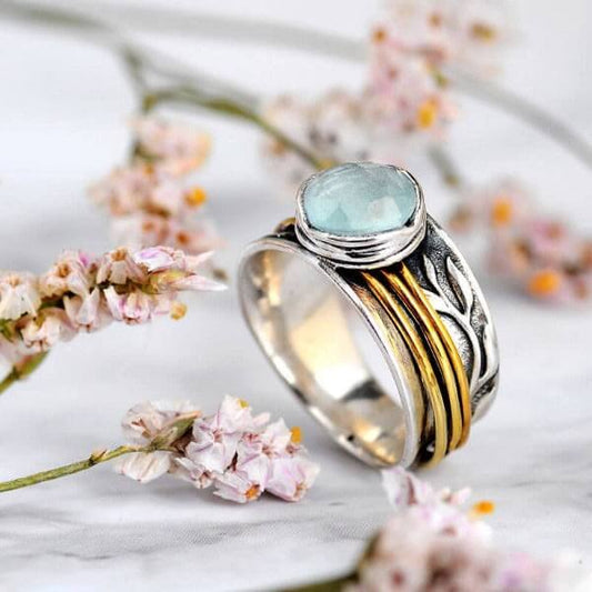 Aquamarine Spinner Ring