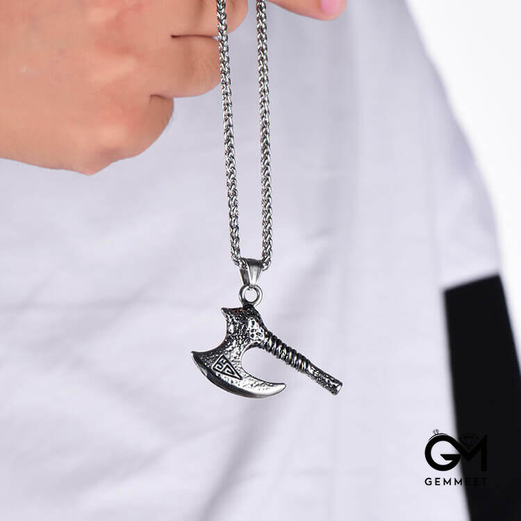 Stainless Steel Axe Pendant Necklace