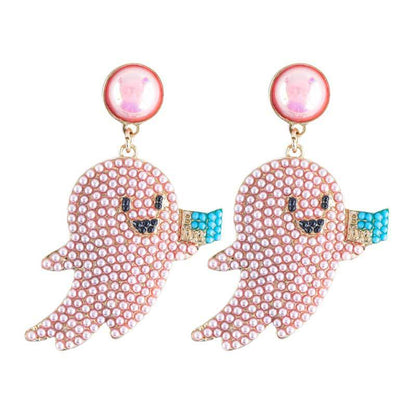 Halloween Cute Cartoon Ghost Bead Earrings