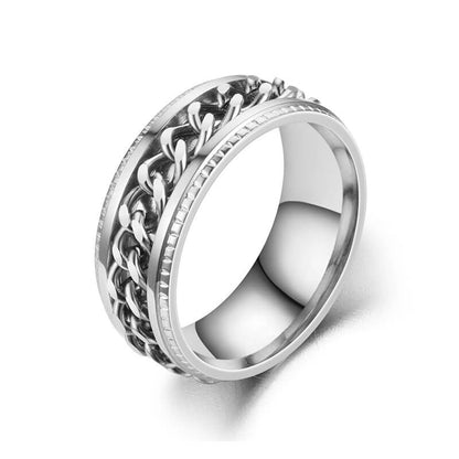 Stainless Steel Colored Iron Chain Rotatable Ring